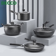 DECCO 8pcs Kitchen Cooking Pot Full Set Medical Stone Non Stick Pot Set Frying Pan - Fulfilled by DE