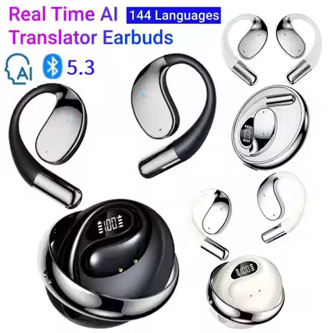 AI Translator Earbuds 144 Language Translation Earphones Real-Time Instant Translation Earbud Smart 