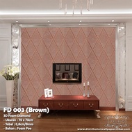 3D Foam Diamond Wallpaper TEXTURES EMBOSSED - FD  003 Brown