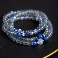 拉長石藍晶石念珠手鍊 |108顆 925純銀手鏈