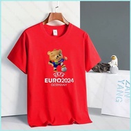 XS1 UEFA Euro 2024 mascot Albart Delaunay Cup 3D summer football T-shirt Short Sleeve Top XS1