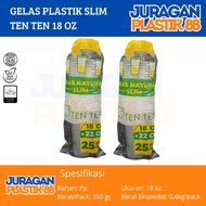 TenTenTen Clear Flat Plastic Cups 18oz Contents 50pcs | 18 oz Plastic Drink Cup