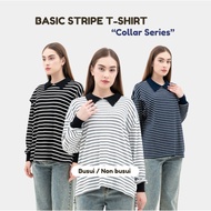 PAKKE JADE collar stripe nursing tshirt NON-BUSUI BUSUI/ maternity and nursing clothes/ nursing t-sh