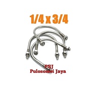 SUS 304 U-Bolt Stainless Steel U-Bolt/ 1/4 x 3/4
