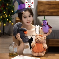 Candys Cute Simulation Halloween Pumpkin Teddy Bear Rabbit Plush Toys Stuffed Pumpkin Black Bear Egg