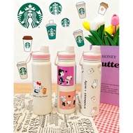 clittle| Starbucks Cartoon Water Bottle Stainless Steel Yeti Glass Very Cute.