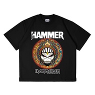 East Studioz - Iron Distro T-Shirt Metal BandMaiden Men's Oversized Metal Band T-Shirt Black Distro