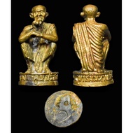 Roop Lor Lp Koon Roon Sirimongkol 龙婆坤蹲坐法相，大模黄铜材质（底部特别有写经文） 2536Be（1993年制作） Lp Koon ，Wat Bangrai