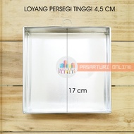 SQUARE TIN 4.5cm HEIGHT SIZE 17x17cm Cake Mold Cake/ Sponge Cake/ Tart/