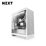 NZXT H7 Flow 2024 白 玻璃透側機殼 (E-ATX/Type-C/內建風扇前3/網孔面板/隱藏式電源/顯卡410mm/塔散185mm)