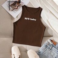 Women's Racerback Tank Top With Dizzy Letters Print