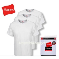 3 PIECES HANES TSHIRT WHITE CREW NECK TSHIRT