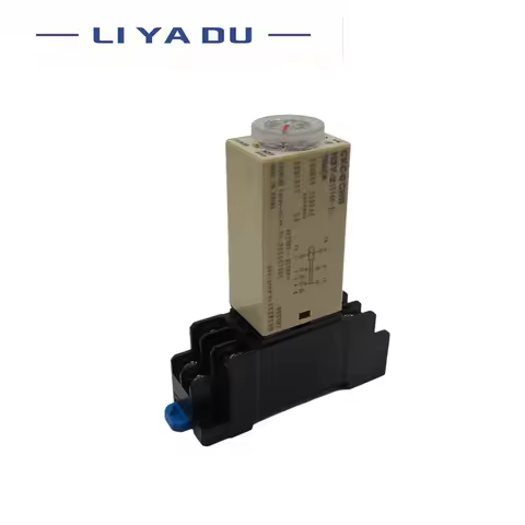 Rotary Knob DPDT 10S/30S/60S/3M/5M/10M/30M/60M Delay Timer Time Relay AC220V DC24V 12V H3Y-2 With Ba