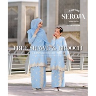 [2023 RAYA COLLECTION] Jelita Wardrobe Kurung Sulam Sedondon Ibu Anak Seroja Widuri Cempaka [FREE SHAWL + BROOCH]