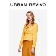 Urban Revivo yellow silk shirt