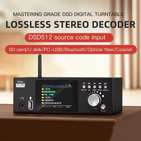 Flagship HIFI Digital Music Player ES9038Q2M DAC DSD512 Lossless Decoding Audio Decoder QCC5125 Blue