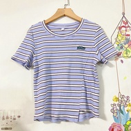 BEAUTIFUL PRODUCT - 95% new blue ribbed t-shirt, size S/M <50kg