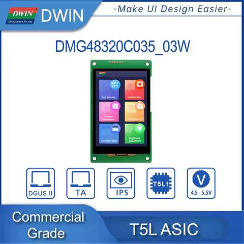 DWIN 3.5 Inch TFT TN/IPS LCD Module Commercial HMI Screen Touch Display TTL 320*480/320*240 DMG32240