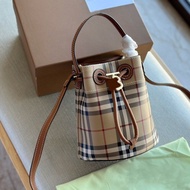 Plaid Bucket Bag Fashionable One-Shoulder Messenger Handbag High-Value Female Bag High-Match Version