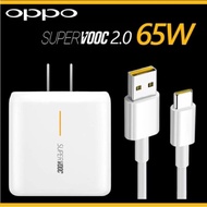 ชุดชาร์จ ของแท้ OPPO SUPER VOOC 65W สายชาร์จ oppo แท้ (สายชาร์จเร็ว+หัวชาร์จ) Fast Charging charger 