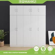 RUMAHKU 5X8FT HAZEL 2/4/6/10 DOORS WARDROBE WITH TOP almari baju/kabinet baju almari baju budak/5 ka