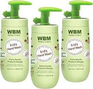 WBM LLC 8617-3PK Baby Natural Liquid Hand Soap Honey,Wheatgerm &amp; Organic Olive Oil, 6.8 oz, (Pack of 3)