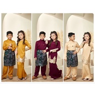 Baju Melayu budak / Baju Raya kanak-kanak / Baju kurung budak / Baju Raya 2022 / Mustard Meroon Nude
