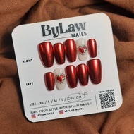 [ BYLAW.NAILS ] Red Chrome Elegance | PREMIUM FAKE NAILS | PRESS ON NAILS | False Nails | FAKE NAILS