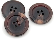20PCS Resin Round Buttons Craft Sewing Snaps 4 Holes Handmade DIY Accessories (Brown, 23mm)