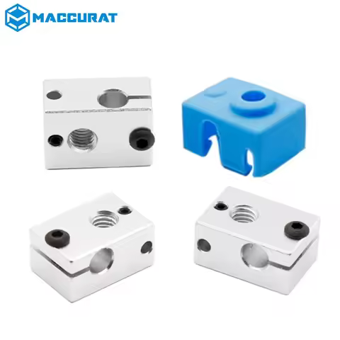 3D Printer Parts New Upgraded Aluminium V6 PT100 Heat Block V6 Silicone Sock Case for E3D V6 J-head 