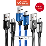 Riksoin USB Type C Fast Charging Cable (3-Pack: 3ft, 6ft, 9ft), Braided Charger Cord for iPhone 16e,