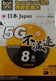 日本 5G 8日 SIM 卡 真無限