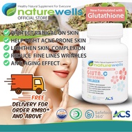 NEW Naturewells GLUTA C GLUTATHIONE COLLAGEN VERISOL® Bioactive Collagen Peptides Supplement 60&90’s