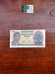Uang kertas kuno jadul 2 1/2 (Dua Setengah) Rupiah tahun 1968 Sudirman