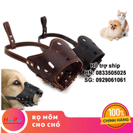 Hanpet - Rọ mõm cho chó - Rọ mõm da chống sủa (size M chó 8- 16kg) HP2111018