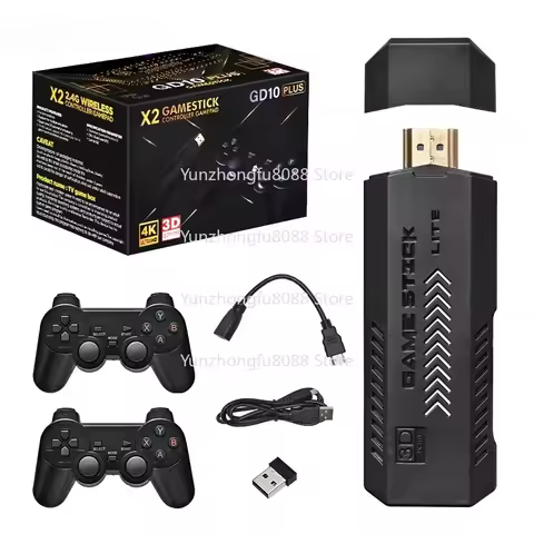 L GD10 Plus Game Stick 4k Black Box X2 Game Console 4k High Definition Retro Video Game Console GD10