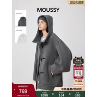 MOUSSY 2025 Autumn Casual Loose Horn Button Wool Coat 028IAA30-0211