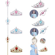 Elsa and Anna Princess Tiara Crown Fairy Wand Girls Dress Up Accessories Set for Party and Cosplay