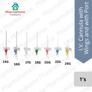 Hospitech IV Cannula / Catheter with Valve [ Size: 18G / 20G / 22G / 24G ] (1pcs)