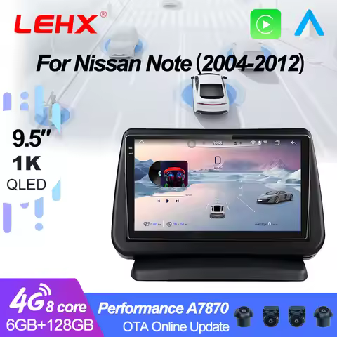 LEHX L70Ultra 9.5'' 1k Android 16 Auto For Nissan Note 2004 - 2012 Car Radio Carplay Multimedia Play
