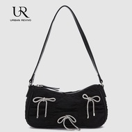 URBAN REVIVO sling bag for women messenger bags ladies shoulder bag black or white sweet bow crossbody bag woman handbag