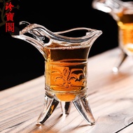 Zhenbaoge Antique Chinese Wine Glass Spirit Glass Worship Qianlong Glass Tripod Wine Glass White Win