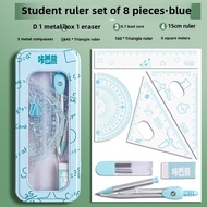 Ruler Compasses Set Ruler with Wave Line Elementary School Student Set Square Compasses Protractor T