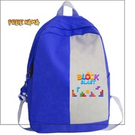 QP Stylish Backpack for Boys and Girls, Block Blast Motif, Stylish Fashion