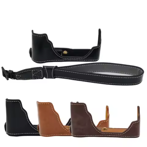 PU Leather Camera Bottom Case Cover Half Bag For Fujifilm Fuji X70 Camera Coffee Black Brown