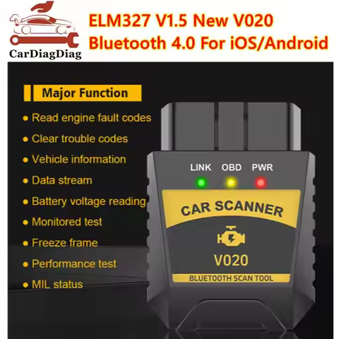 ELM327 V1.5 New V020 Bluetooth 4.0 For iOS/Android Car Coder Reader Engine Error OBDII Auto Diagnost