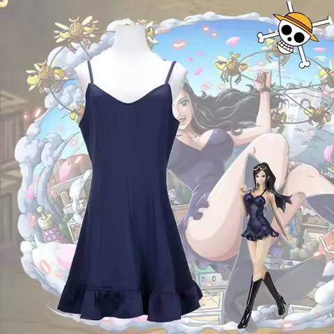 Hot Anime ONE PIECE Nico Robin Camisole Skirt for Women Girl Halloween Party Cosplay Costume Daily W