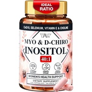 Myo-inositol & D-chiro Inositol Supplement for Women - Ideal 40:1 Ratio Complex for Fertility, Hormo