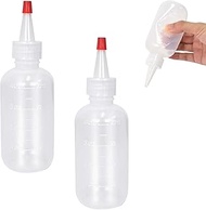 2 x Applicator Bottle with Tip, 4 oz/6 oz Squeeze Bottle Transparent with Graduated, Plastic Hair Dy
