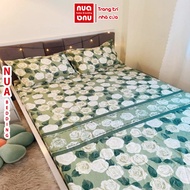 Bộ Ga Gối 3 Món m6/m8 Gồm 1 Ga Giường + 2 Vỏ Gối Đầu Mẫu Hoa Hồng Xanh Hàng Đẹp Chất Vải Mềm Mát